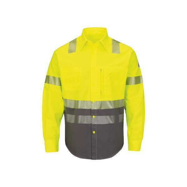 Flame-Resistant Collared Shirt, 2XL, Yl/Gy