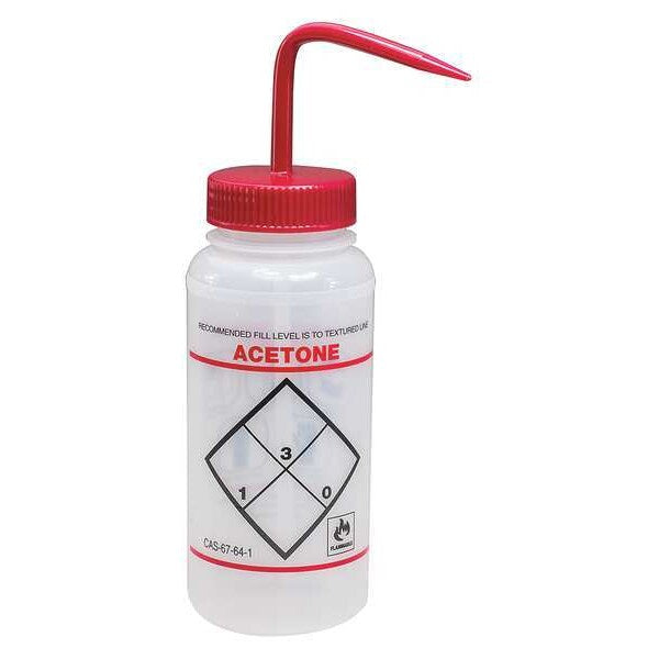 Wash Bottle, Std Spout, Acetone, PK6