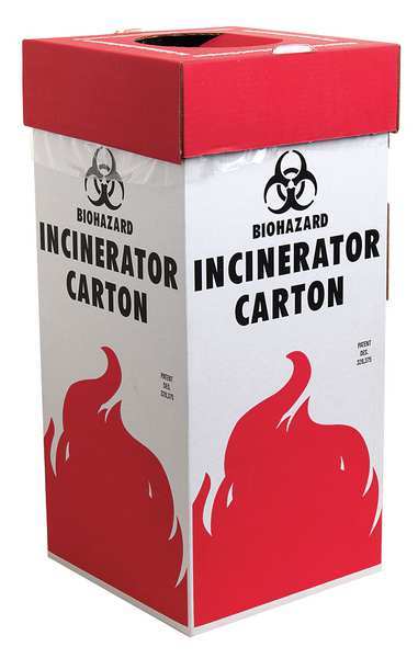 Biohazard Incinerator Carton, 16 gal, PK6