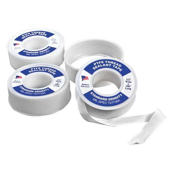 Lab Thread Tape, 1/2 In. W, 300 In. L, PK3