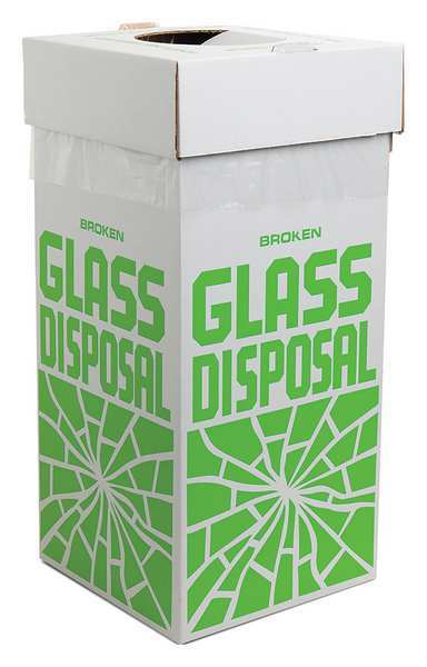 5 gal Square Recycling Bin, Flat Top, White, Corrugated Cardboard, 1 Openings