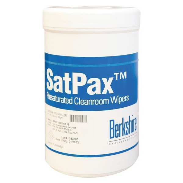 Cleanroom Prewet Wipes, White, Canister, 55% Cellulose/45% Polyester, 100 Wipes, 6 in x 9 in