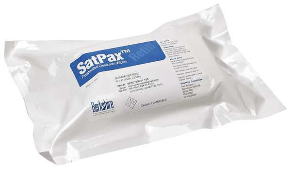 Cleanroom Prewet Wipes, White, Soft Pack, 45% Polyester, 55% Cellulose, Cleanroom, 100 Wipes