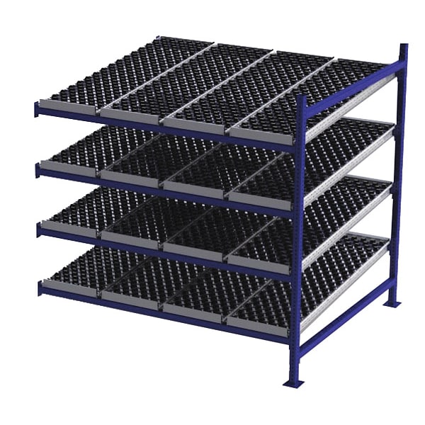 Add-On Gravity Flow Rack, 60 in D, 72 in W, 4 Shelves