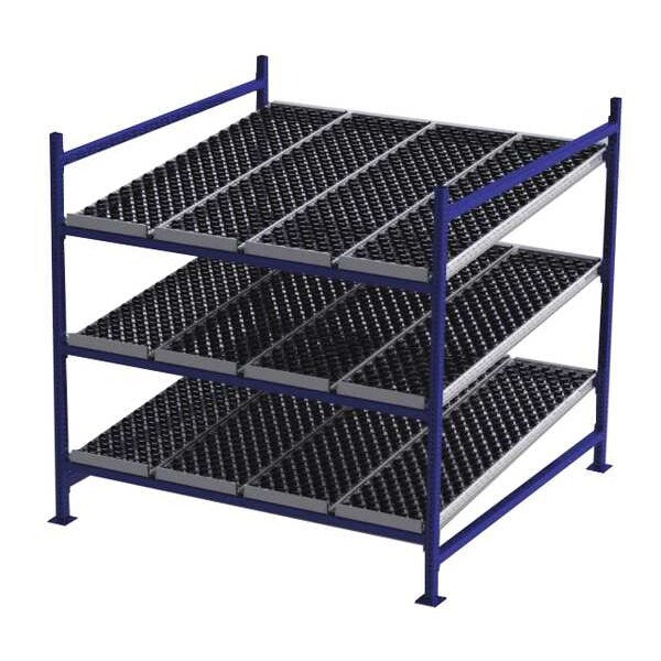 Starter Gravity Flow Rack, 72 in D, 72 in W, 3 Shelves