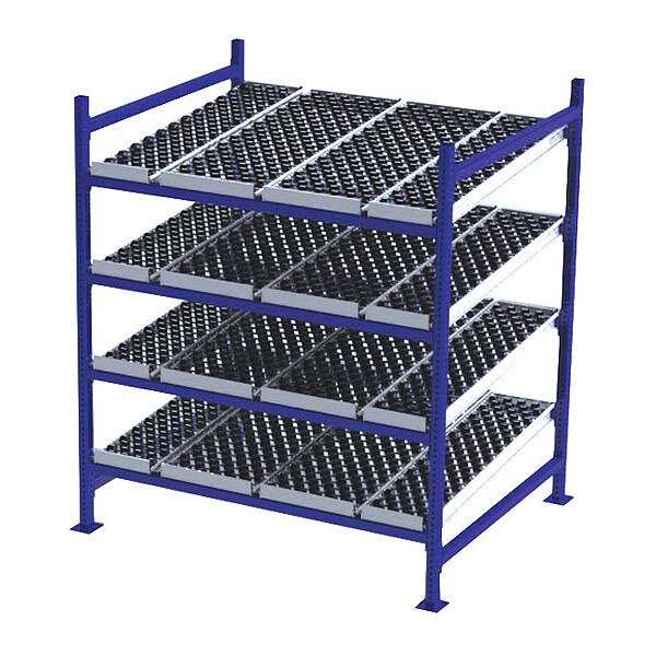 Starter Gravity Flow Rack, 48 in D, 60 in W, 4 Shelves