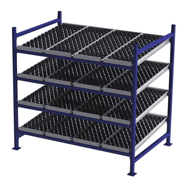 Starter Gravity Flow Rack, 48 in D, 72 in W, 4 Shelves