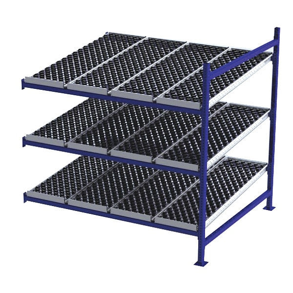 Add-On Gravity Flow Rack, 60 in D, 72 in W, 3 Shelves