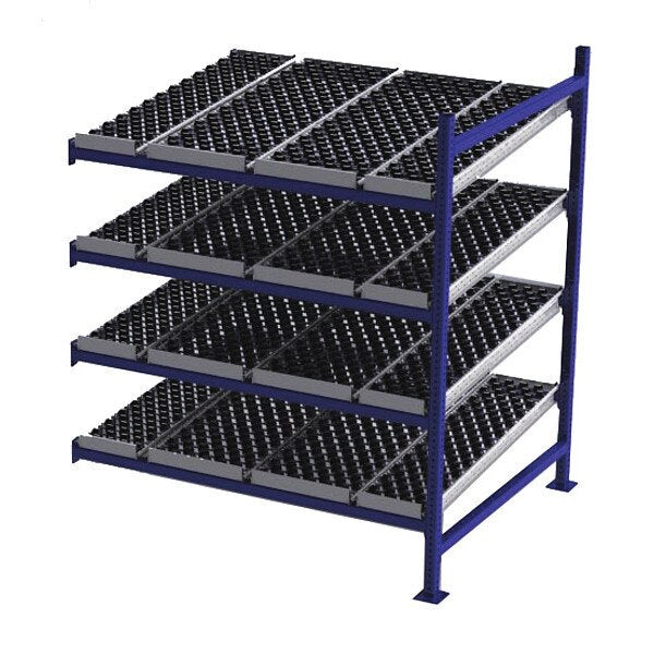 Add-On Gravity Flow Rack, 48 in D, 60 in W, 4 Shelves