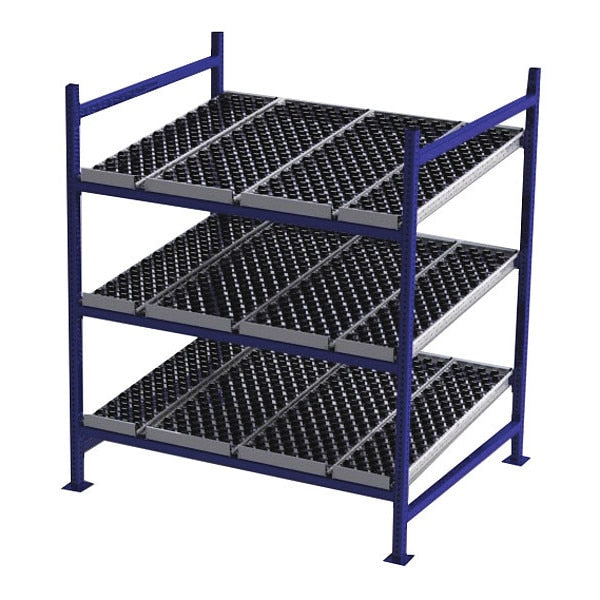 Starter Gravity Flow Rack, 48 in D, 60 in W, 3 Shelves