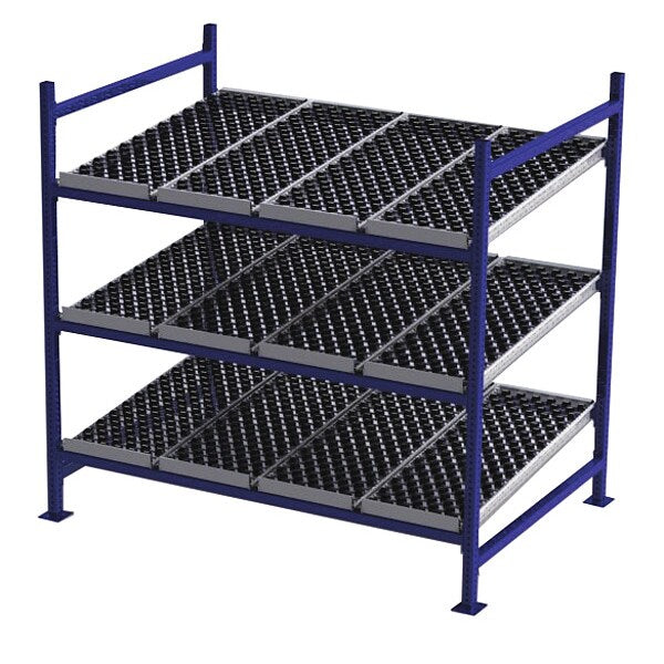 Starter Gravity Flow Rack, 48 in D, 72 in W, 3 Shelves