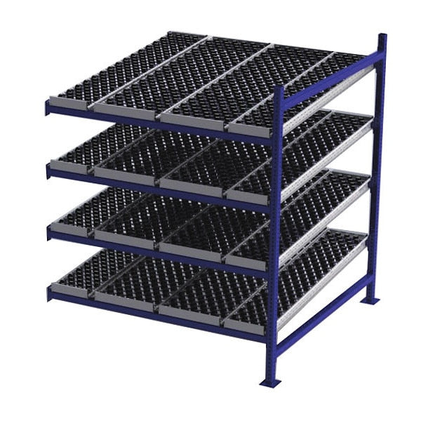 Add-On Gravity Flow Rack, 60 in D, 60 in W, 4 Shelves