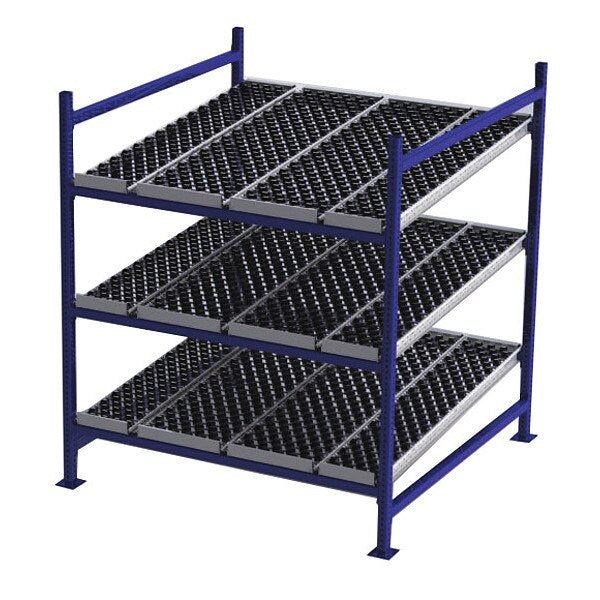 Starter Gravity Flow Rack, 60 in D, 60 in W, 3 Shelves