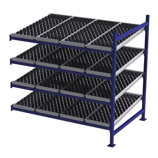 Add-On Gravity Flow Rack, 48 in D, 72 in W, 4 Shelves
