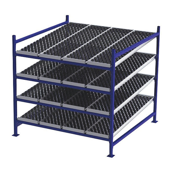 Starter Gravity Flow Rack, 72 in D, 72 in W, 4 Shelves