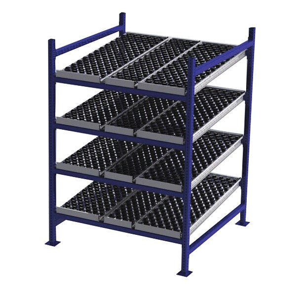 Starter Gravity Flow Rack, 48 in D, 48 in W, 4 Shelves