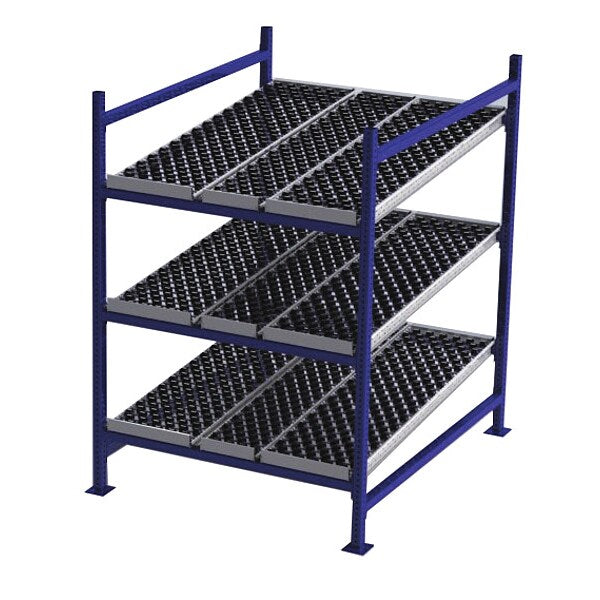 Starter Gravity Flow Rack, 60 in D, 48 in W, 3 Shelves