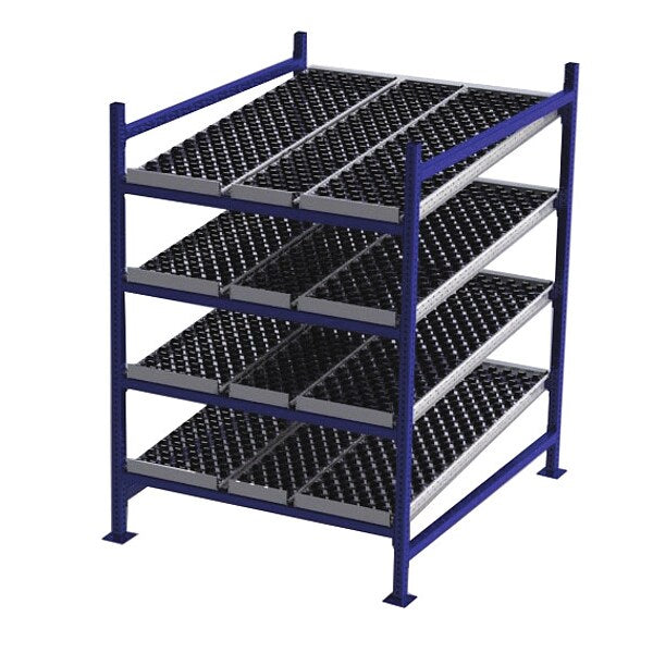 Starter Gravity Flow Rack, 60 in D, 48 in W, 4 Shelves