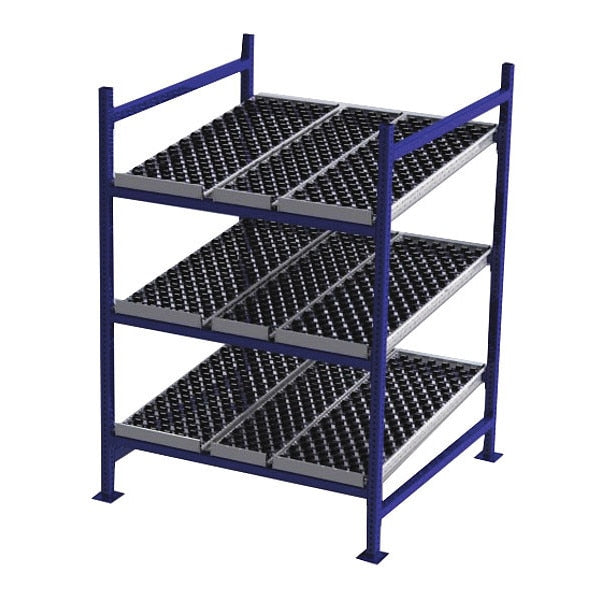 Starter Gravity Flow Rack, 48 in D, 48 in W, 3 Shelves
