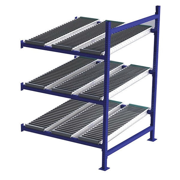Add-On Gravity Flow Rack, 48 in D, 48 in W, 3 Shelves