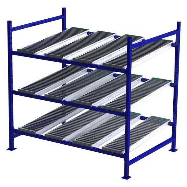 Starter Gravity Flow Rack, 48 in D, 72 in W, 3 Shelves