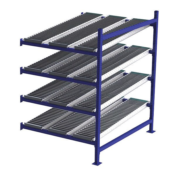 Add-On Gravity Flow Rack, 60 in D, 48 in W, 4 Shelves