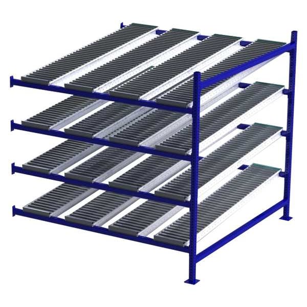 Add-On Gravity Flow Rack, 72 in D, 72 in W, 4 Shelves