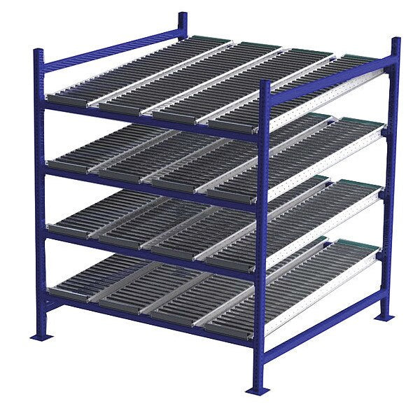 Starter Gravity Flow Rack, 60 in D, 60 in W, 4 Shelves