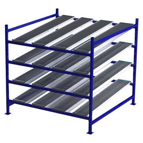 Starter Gravity Flow Rack, 72 in D, 72 in W, 4 Shelves