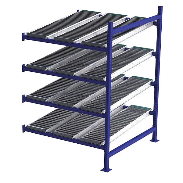 Add-On Gravity Flow Rack, 48 in D, 48 in W, 4 Shelves