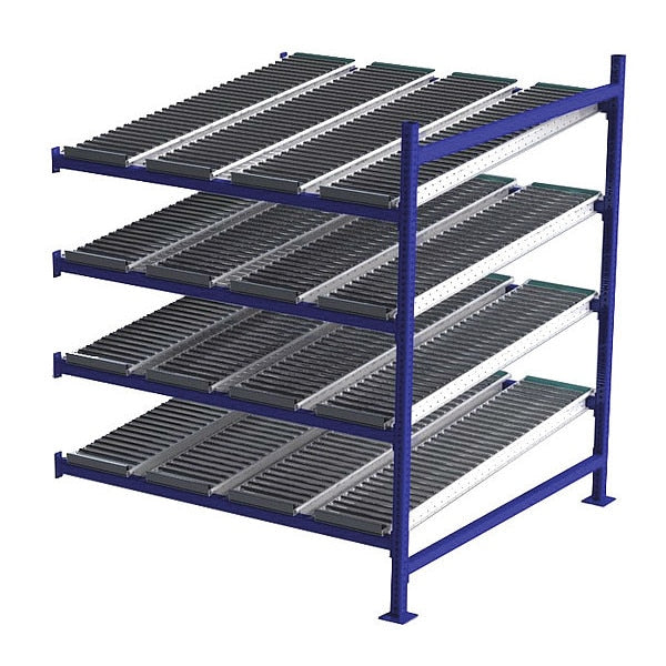 Add-On Gravity Flow Rack, 60 in D, 60 in W, 4 Shelves