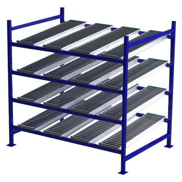 Starter Gravity Flow Rack, 48 in D, 72 in W, 4 Shelves