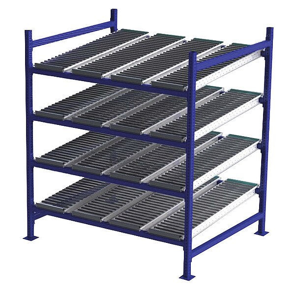 Starter Gravity Flow Rack, 48 in D, 60 in W, 4 Shelves