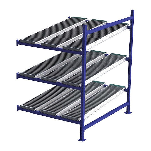 Add-On Gravity Flow Rack, 60 in D, 48 in W, 3 Shelves