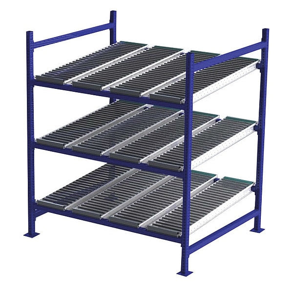 Starter Gravity Flow Rack, 48 in D, 60 in W, 3 Shelves