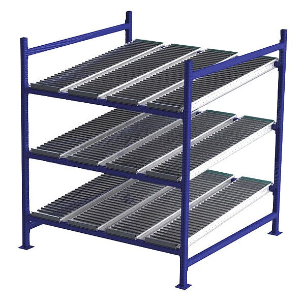 Starter Gravity Flow Rack, 60 in D, 60 in W, 3 Shelves