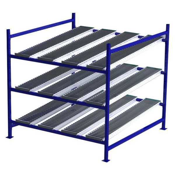 Starter Gravity Flow Rack, 72 in D, 72 in W, 3 Shelves