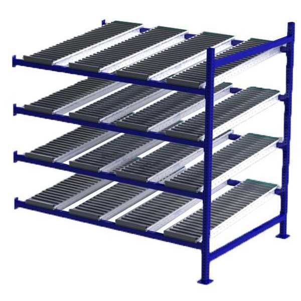 Add-On Gravity Flow Rack, 48 in D, 72 in W, 4 Shelves