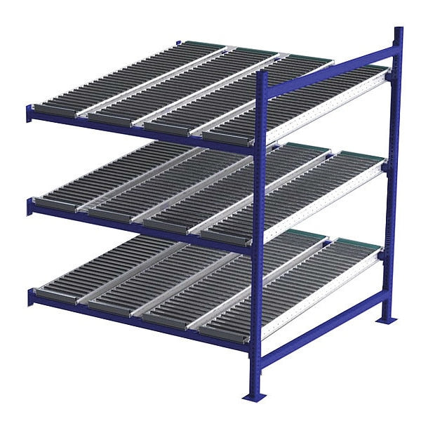 Add-On Gravity Flow Rack, 60 in D, 60 in W, 3 Shelves