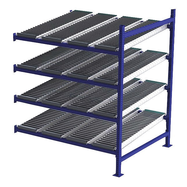 Add-On Gravity Flow Rack, 48 in D, 60 in W, 4 Shelves