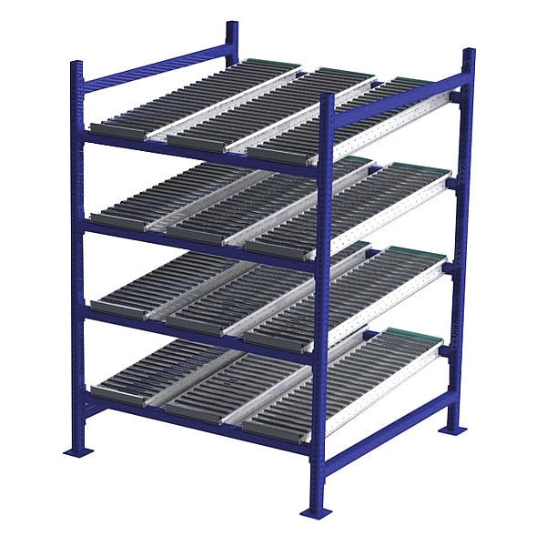 Starter Gravity Flow Rack, 48 in D, 48 in W, 4 Shelves
