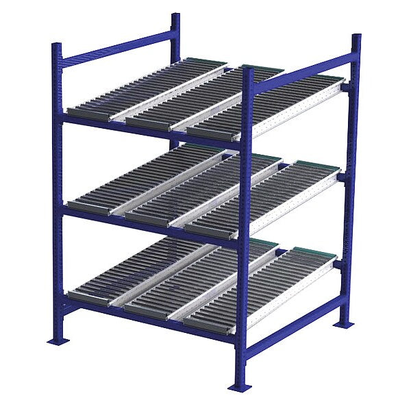 Starter Gravity Flow Rack, 48 in D, 48 in W, 3 Shelves
