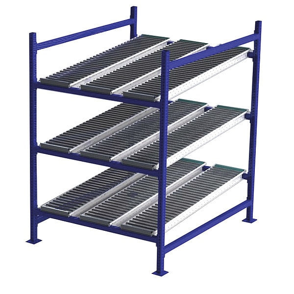 Starter Gravity Flow Rack, 60 in D, 48 in W, 3 Shelves