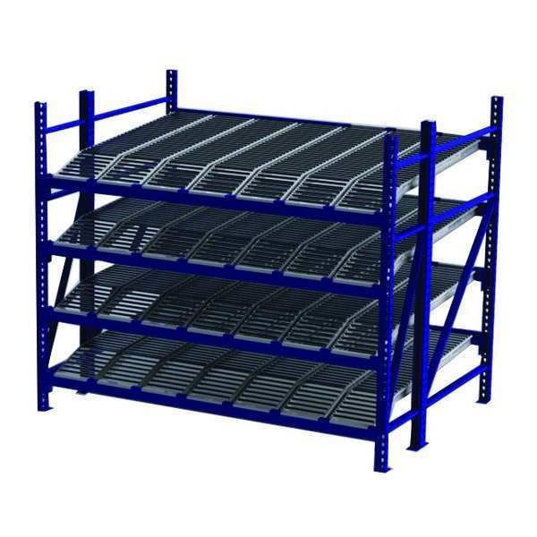 Starter Gravity Flow Rack, 72 in D, 96 in W, 4 Shelves