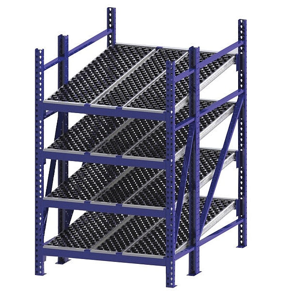 Starter Gravity Flow Rack, 72 in D, 48 in W, 4 Shelves