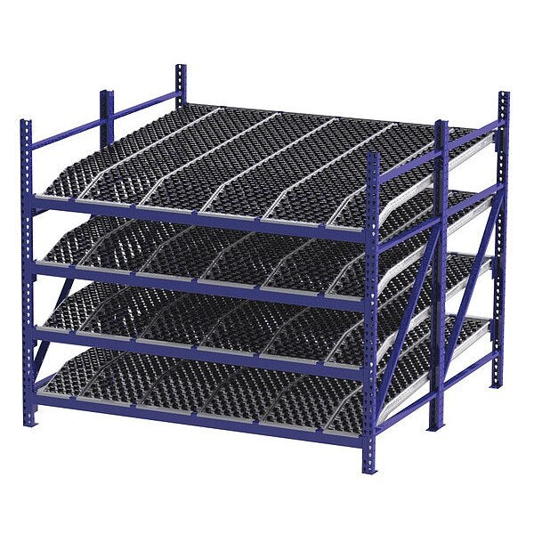 Starter Gravity Flow Rack, 96 in D, 96 in W, 4 Shelves