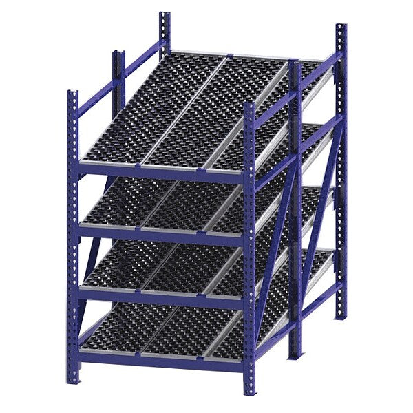 Starter Gravity Flow Rack, 96 in D, 48 in W, 4 Shelves