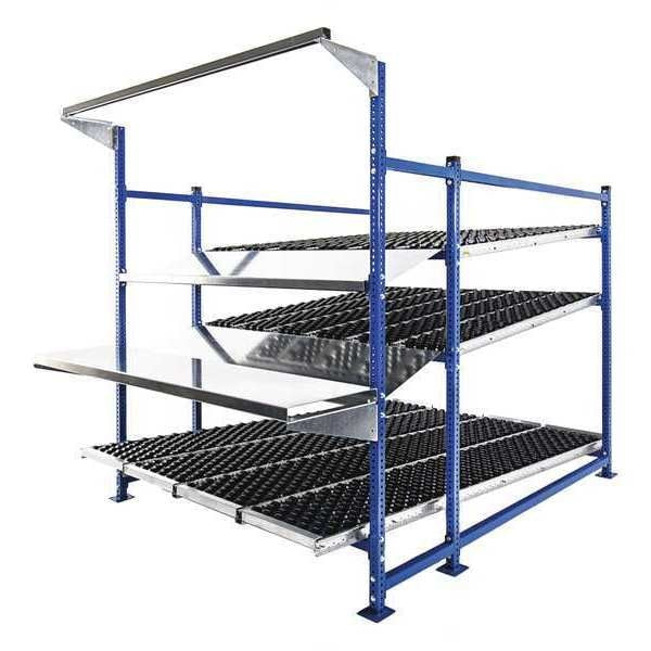 Starter Gravity Flow Rack Workstation, 96 in D, 72 in W, 3 Shelves