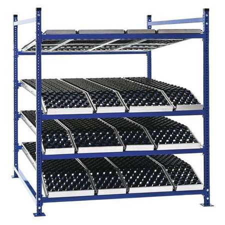 Starter Gravity Flow Rack, 72 in D, 60 in W, 4 Shelves