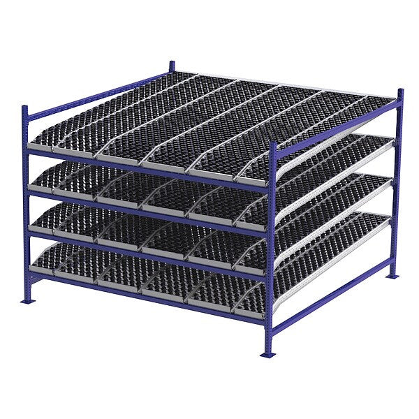 Starter Gravity Flow Rack, 96 in D, 96 in W, 4 Shelves